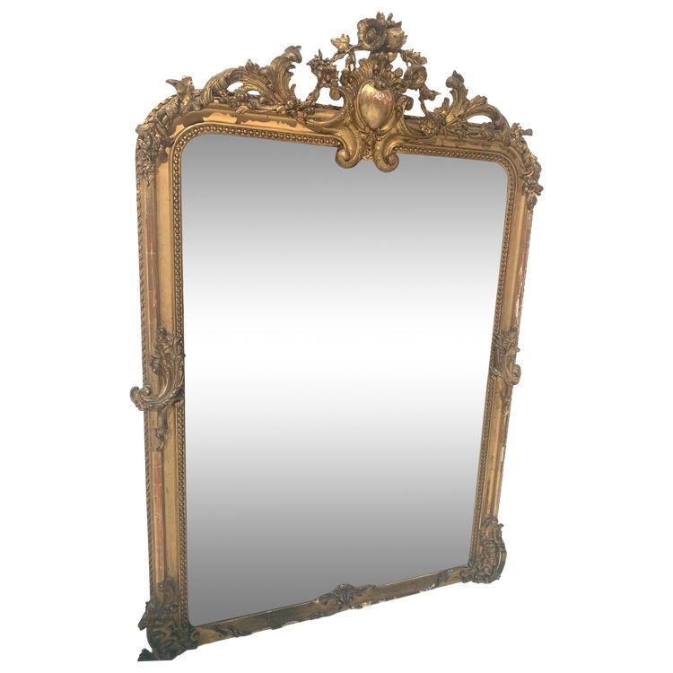 Louis XV style mirror in wood and gilded stucco XIX century