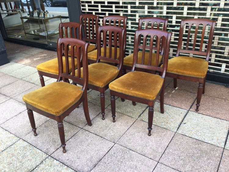 Eight 19th-century mahogany chairs