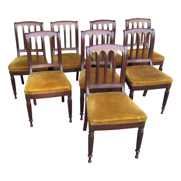 Eight 19th-century mahogany chairs