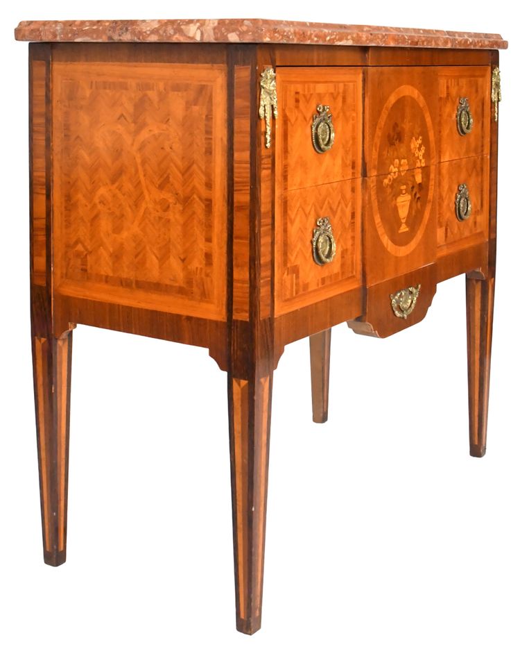 Commode de style Louis XVI en marqueterie 