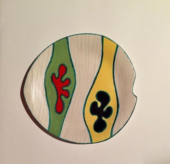 Glazed ceramic dish. Gabriel Fourmaintraux. Biot years 60.