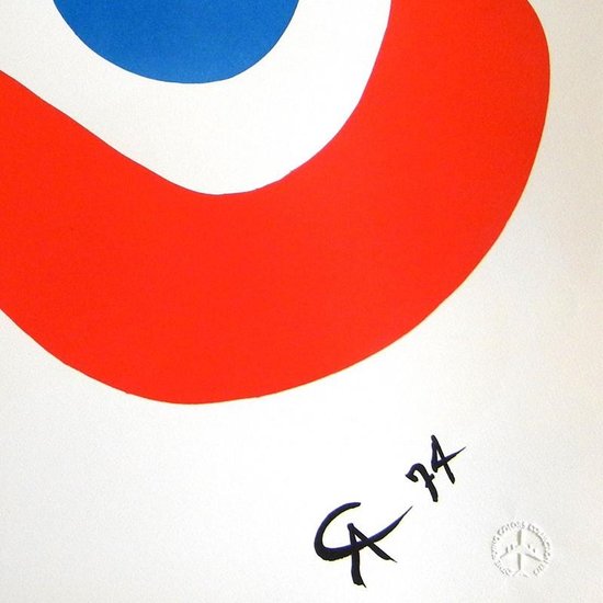 Incredibile litografia originale di Alexander Calder "Skybird" in edizione limitata 1974 (Braniff Airlines)