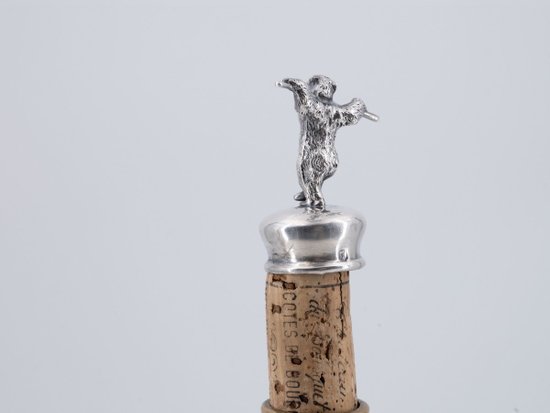 Bottle Stopper In Sterling Silver, 19th Century