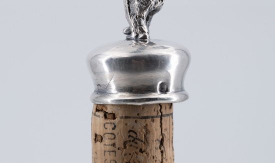 Bottle Stopper In Sterling Silver, 19th Century