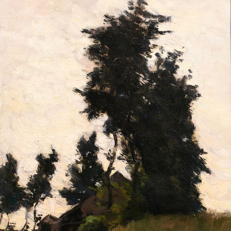 Joseph-Charles François 1851-1940 Landschaft mit Bäumen mit Schläfer, Gemälde, Belgien Impressionismus