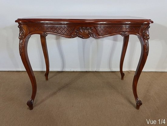  Solid mahogany middle table, Louis XV style - 2nd part of the 19th century