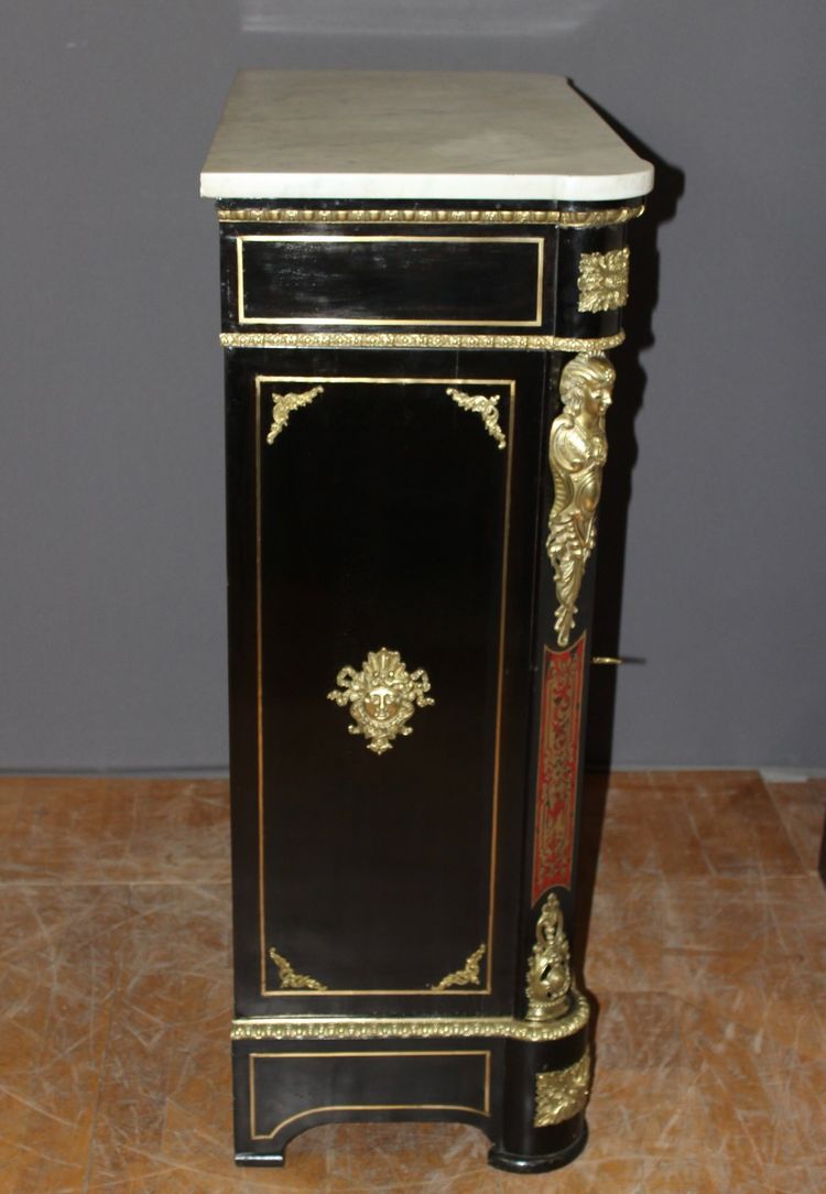 Meuble d'Appui Napoléon III En Marqueterie Boulle XIX