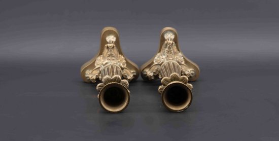 Pair Of Bronze Candlesticks, 19th Century