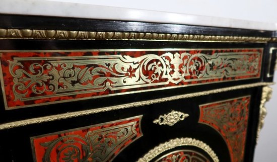  Piece of furniture in "Boulle" marquetry, Napoleon III period - Middle 19th century