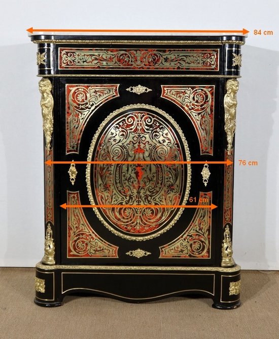  Piece of furniture in "Boulle" marquetry, Napoleon III period - Middle 19th century