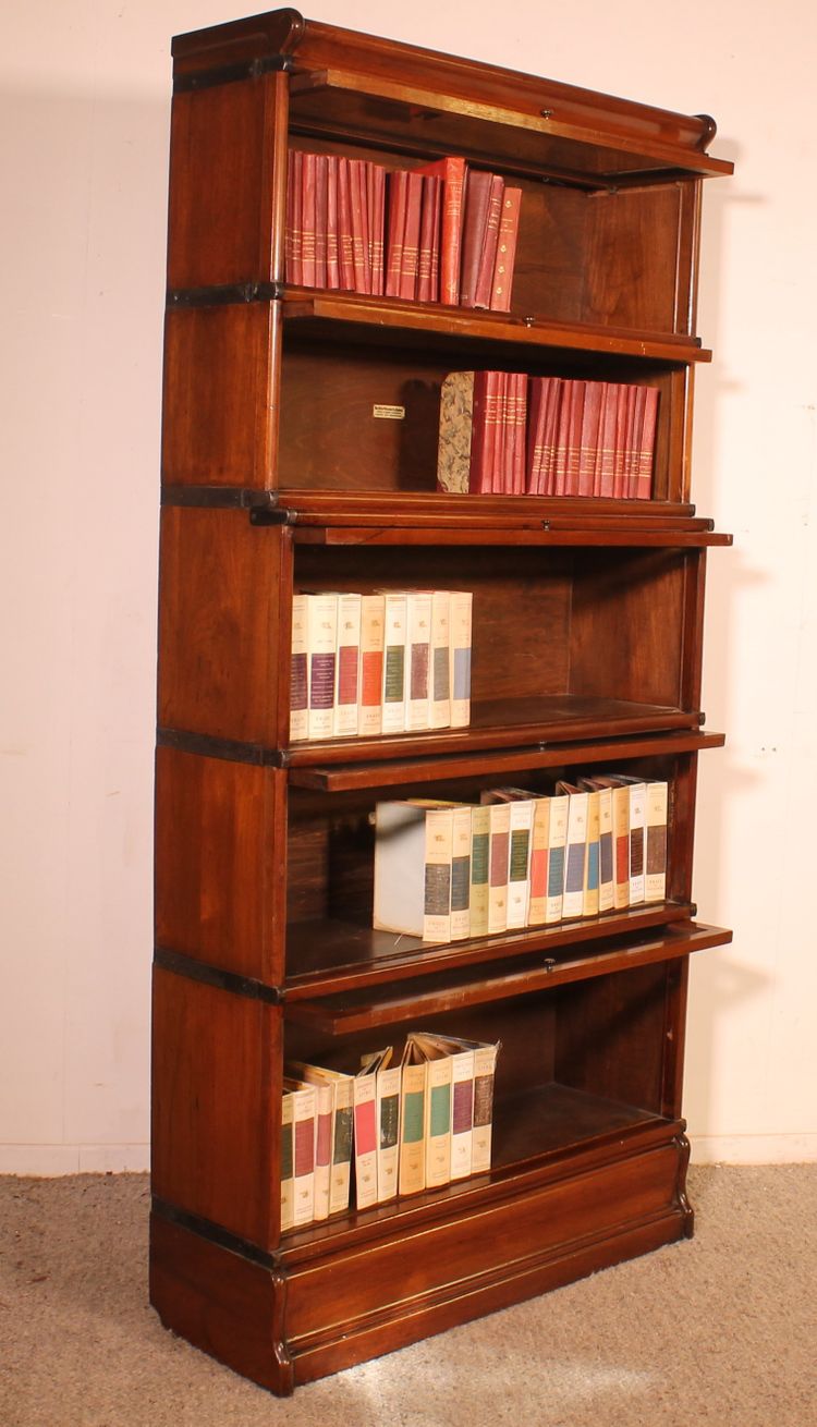 Wernicke Libreria a globo in mogano 5 pezzi