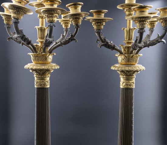 Pair Of Candelabras, 19th Century