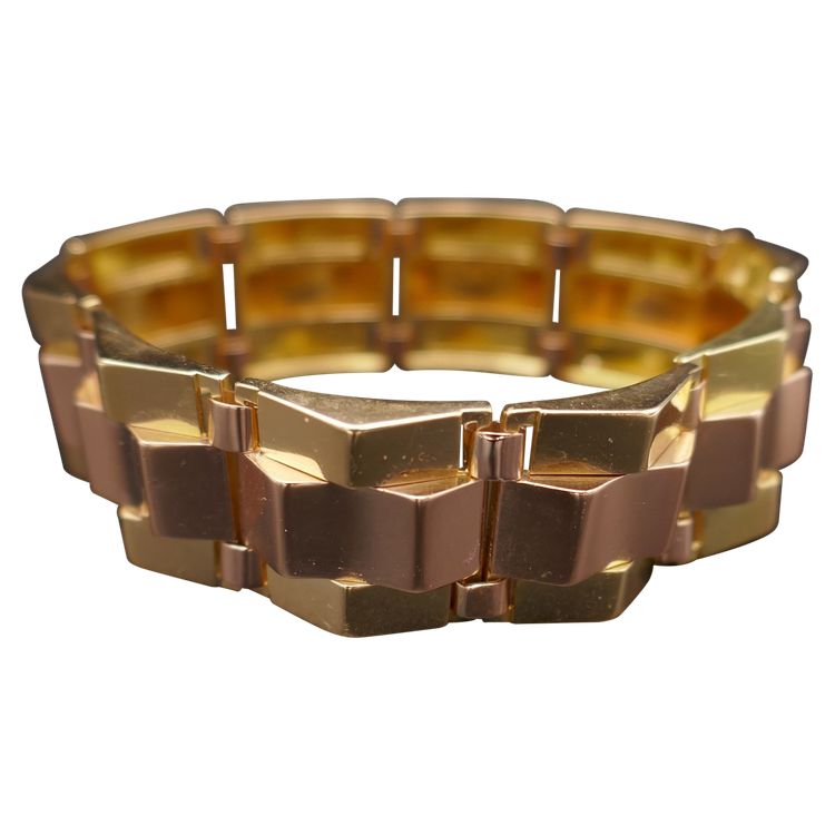 Tank Armband Aus 18 Karat Roségold Und Gelbgold.