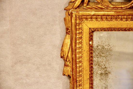 Louis XVI Period Giltwood Mirror, 18th Century