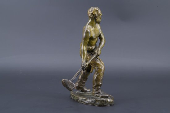 Bronze Figurant Un Travailleur à La Masse, Andor Ruff (1885 - 1951)