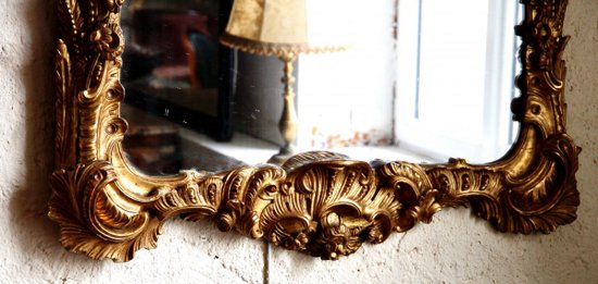 Regency Mirror In Gilded Wood, 18th Century