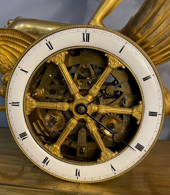 Orologio Impero "Char de l'Amour" in bronzo - Jean Simon Deverberie