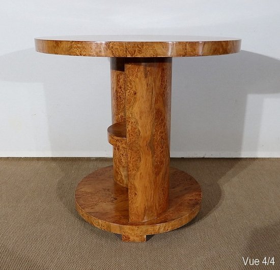  Table guéridon en Loupe de Thuya, Art déco modernisme– Début XXe 