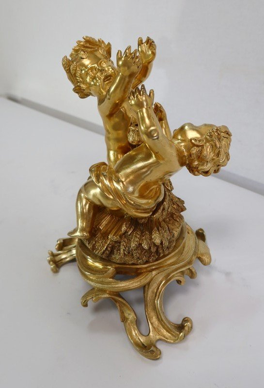  Gruppe aus vergoldeter Bronze, im Geschmack von Louis XV, Epoche Napoleon III - circa 1850