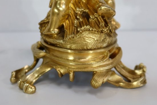  Gruppe aus vergoldeter Bronze, im Geschmack von Louis XV, Epoche Napoleon III - circa 1850