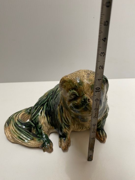 Enamelled terracotta dog from JAPAN