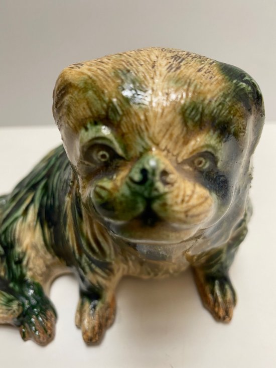 Enamelled terracotta dog from JAPAN