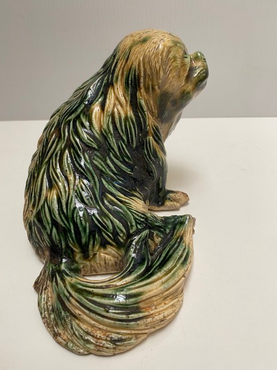 Enamelled terracotta dog from JAPAN