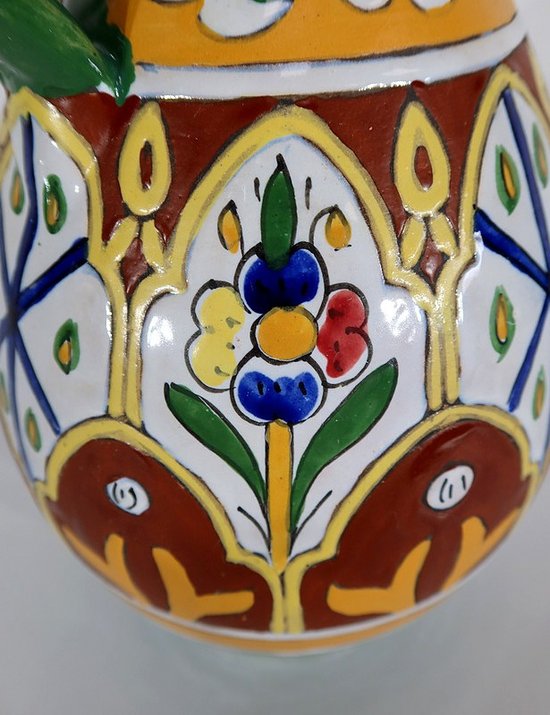 Polychrome Vase in glazed earthenware, Nabeul - 1920