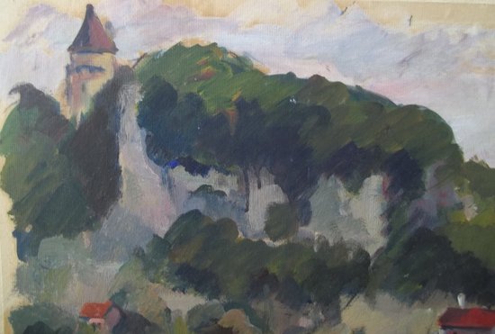 Maurice BOMPARD (1857-1936). Paysage d' aveyron.