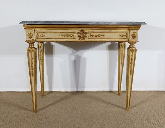  Marble and gilded wood console, Louis XVI style - 2nd part of the 19th century