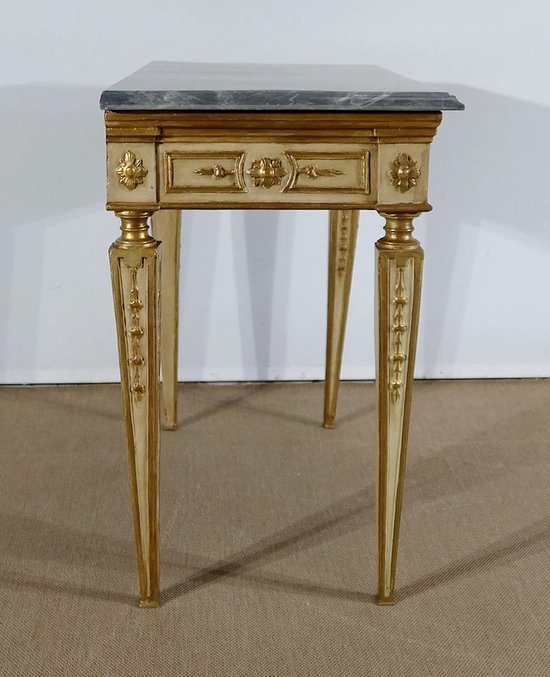  Marble and gilded wood console, Louis XVI style - 2nd part of the 19th century