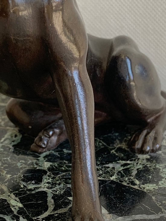 Sculpture De Chien assis En Bronze