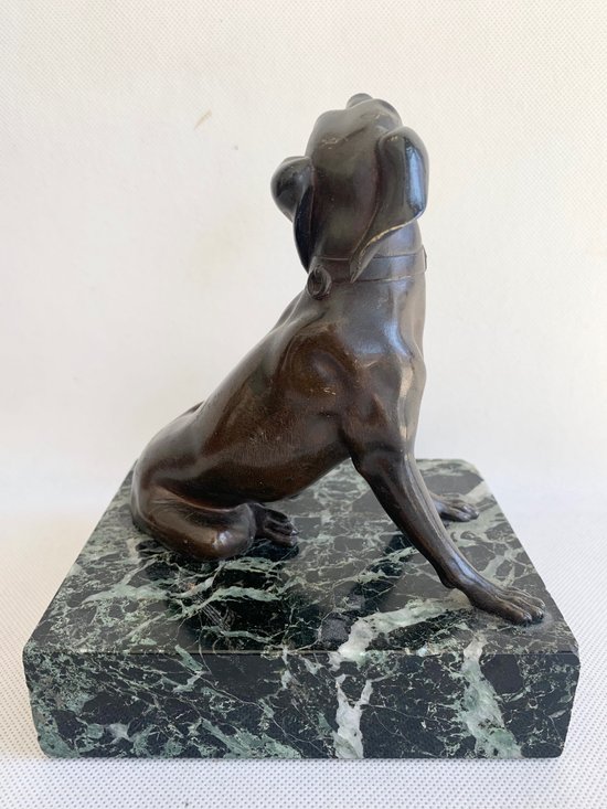 Sculpture De Chien assis En Bronze