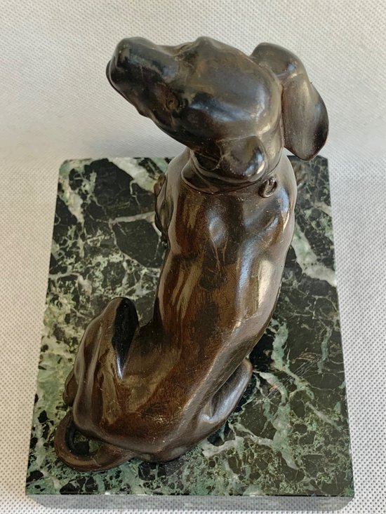 Sculpture De Chien assis En Bronze