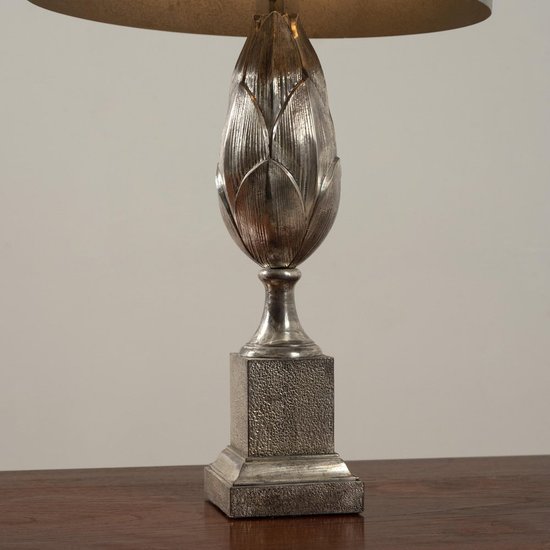 Lampe de Bureau en Bronze Plaqué Nickel de Maison Charles