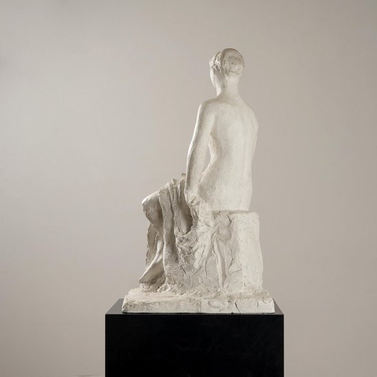 Gertrude Bret, Seated Woman, 1900s, Plaster Sculpture