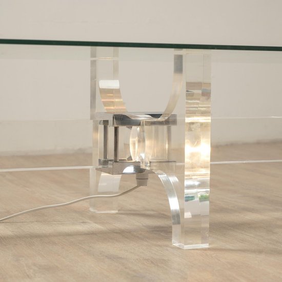 Illuminated Acrylic Glass Coffee Table by Philippe Jean