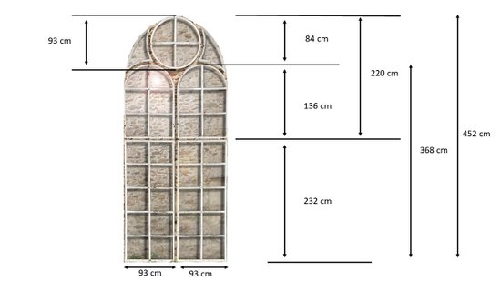 Eléments de verrières ancien pour Orangerie Atelier Loft Baie vitrée Portes Fenêtre Porte ancienne Fer forgé