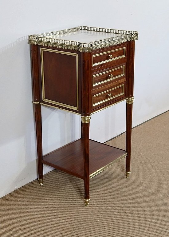  Small solid mahogany and marble middle cabinet, Louis XVI style - Period 1900