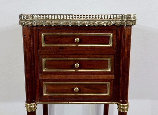  Small solid mahogany and marble middle cabinet, Louis XVI style - Period 1900