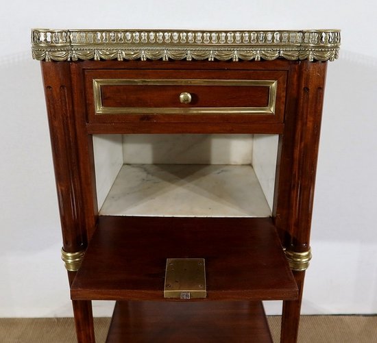  Small solid mahogany and marble middle cabinet, Louis XVI style - Period 1900