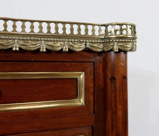  Small solid mahogany and marble middle cabinet, Louis XVI style - Period 1900