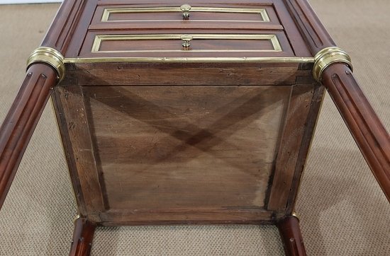  Small solid mahogany and marble middle cabinet, Louis XVI style - Period 1900