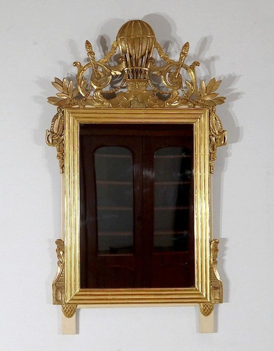  Miroir en bois doré à la feuille d'Or Louis XVI – 2ème partie XIXe 