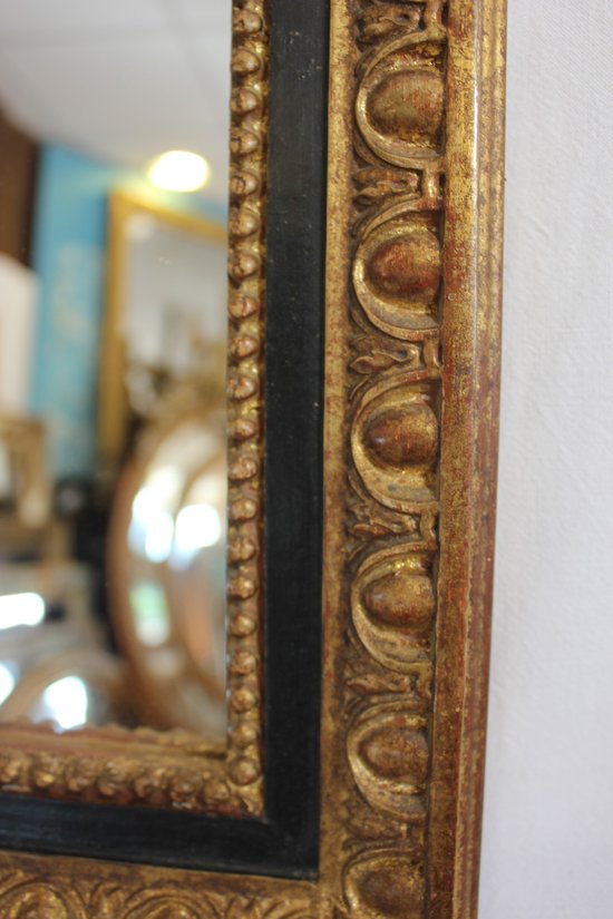 Small Napoleon III Golden Rectangle Mirror 38 X 49 Cm