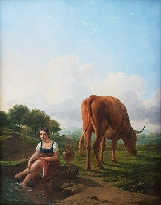 Eugène VERBOECKOVEN - Der Stier und die Hirtin