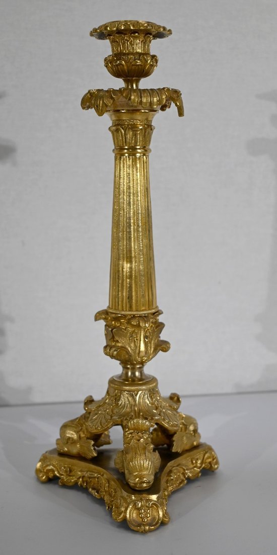 Pair of bronze torches, Restoration period - Early 19th century