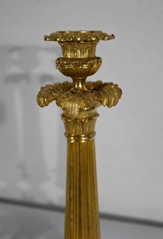 Pair of bronze torches, Restoration period - Early 19th century