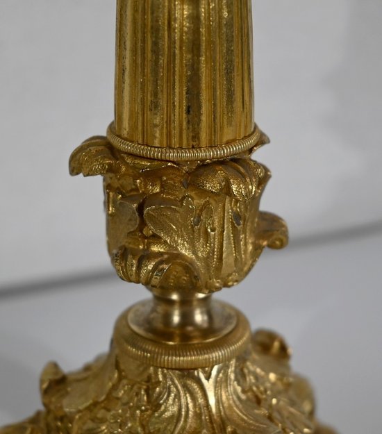 Pair of bronze torches, Restoration period - Early 19th century