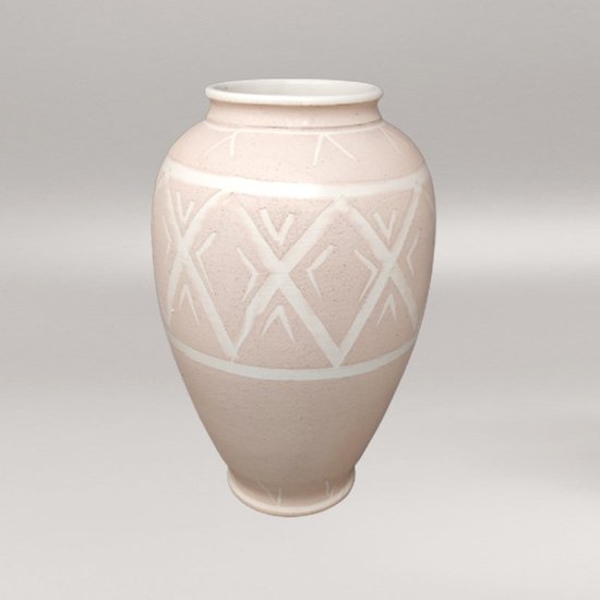 1960 Bellissimo vaso in ceramica rosa di Deruta. Fatto a mano in Italia